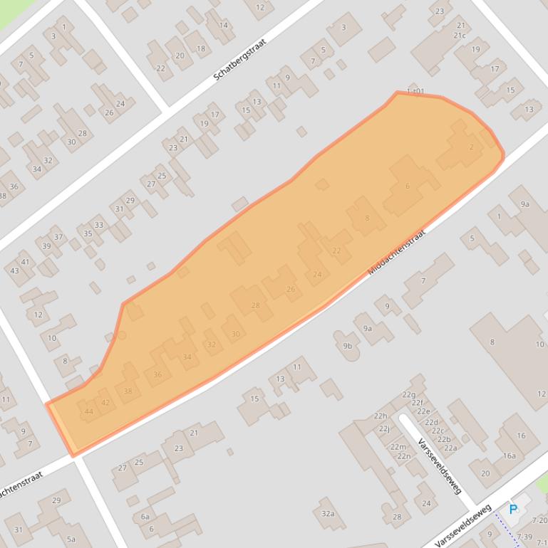 Kaart van postcodegebied 7131BC.