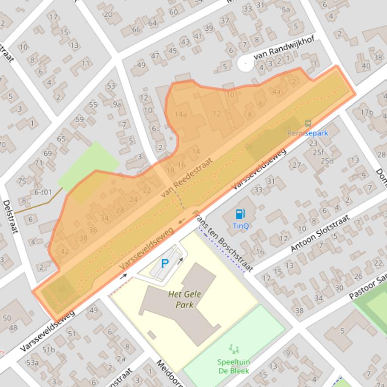 Kaart van postcodegebied 7131BE.