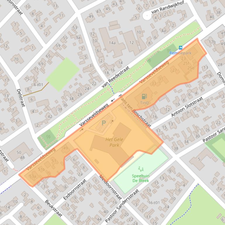 Kaart van postcodegebied 7131BH.