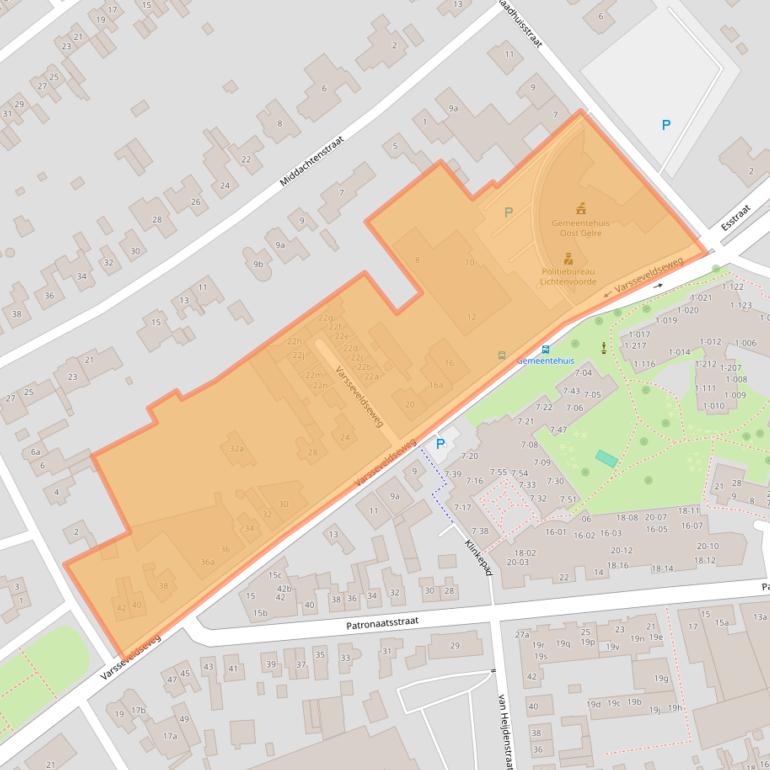 Kaart van postcodegebied 7131BJ.