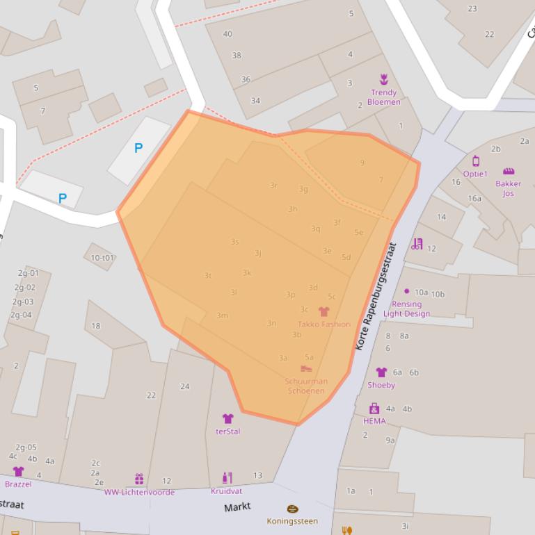 Kaart van postcodegebied 7131DD.