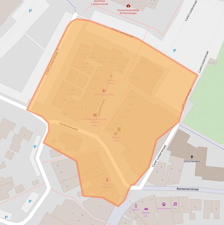 Kaart van postcodegebied 7131DH.