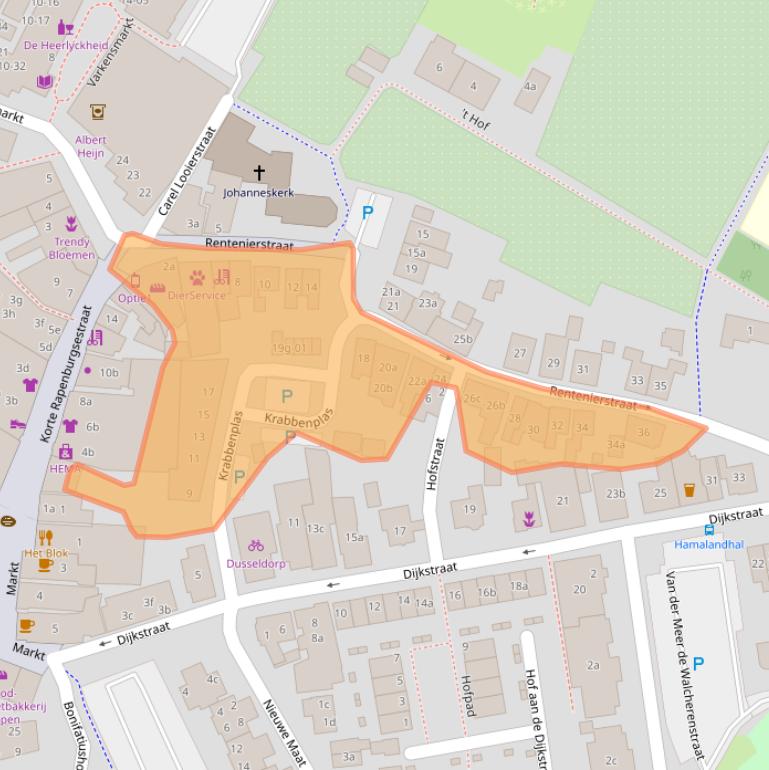 Kaart van postcodegebied 7131DL.