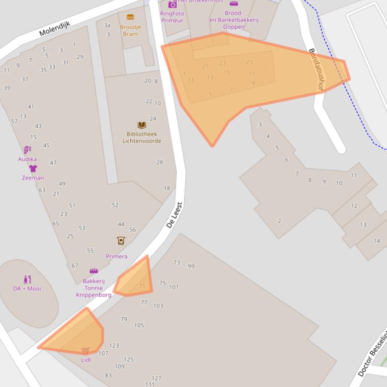 Kaart van postcodegebied 7131LE.