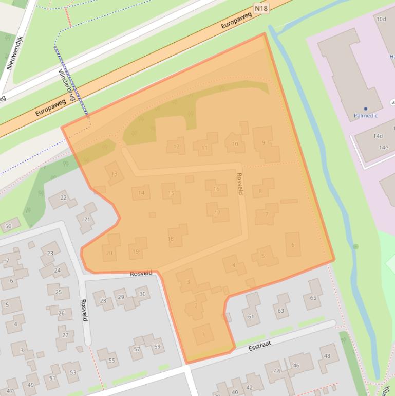 Kaart van postcodegebied 7131SW.