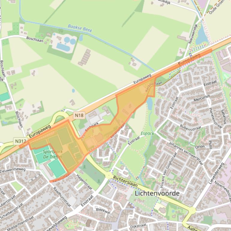 Kaart van postcodegebied 7131TE.