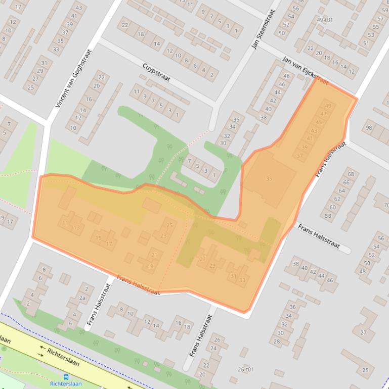 Kaart van postcodegebied 7131VT.
