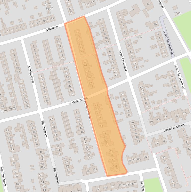 Kaart van postcodegebied 7131WX.