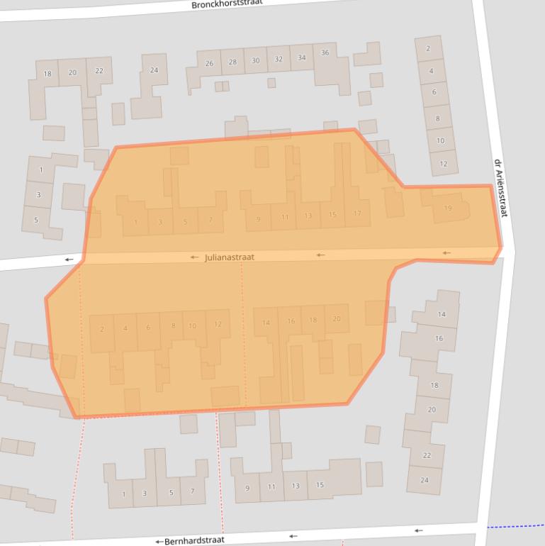 Kaart van postcodegebied 7131XR.