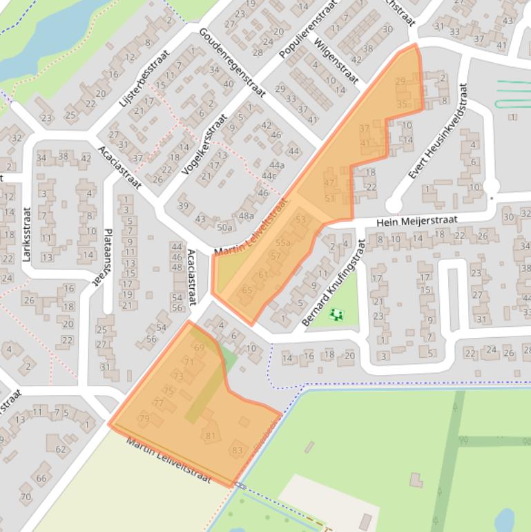 Kaart van postcodegebied 7131ZJ.