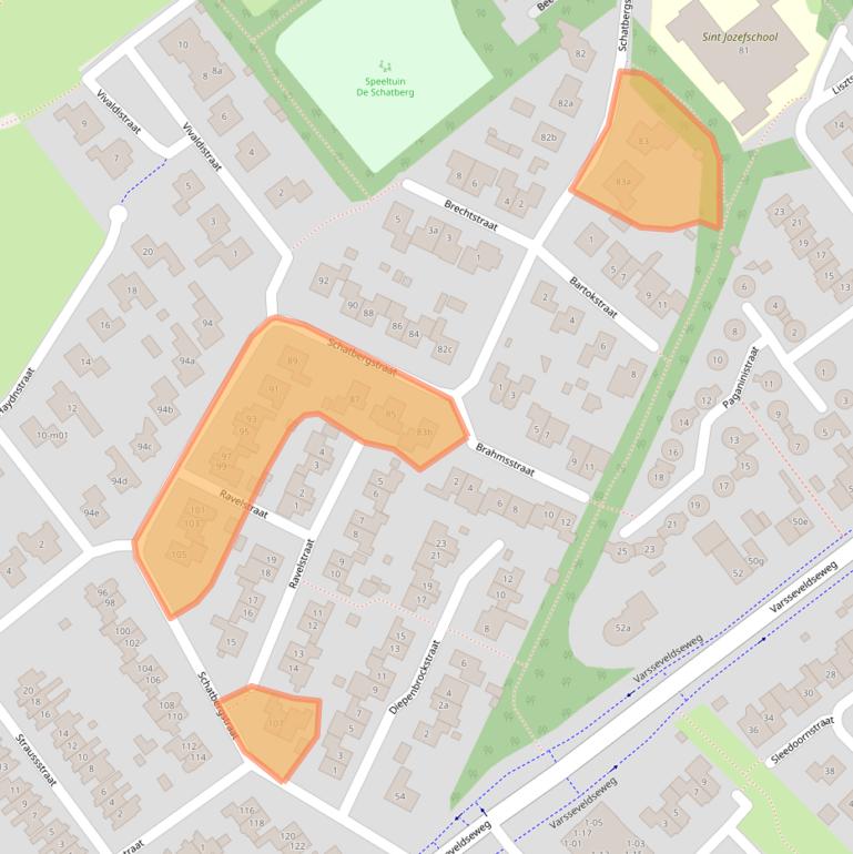 Kaart van postcodegebied 7132AA.