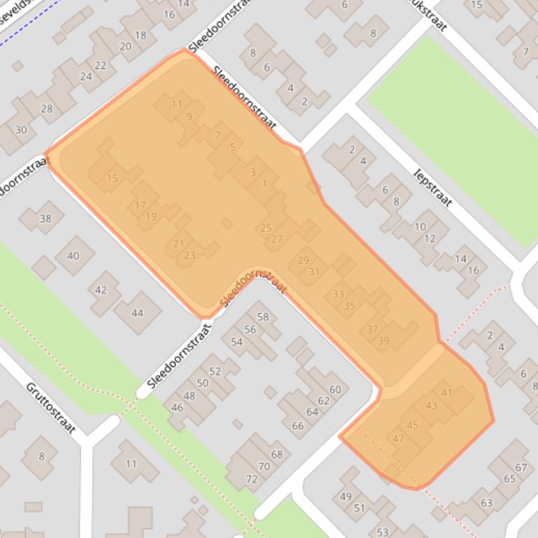 Kaart van postcodegebied 7132CE.