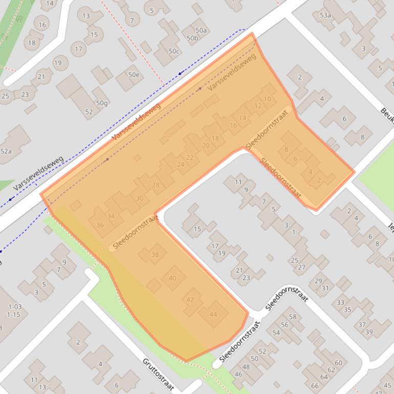 Kaart van postcodegebied 7132CH.