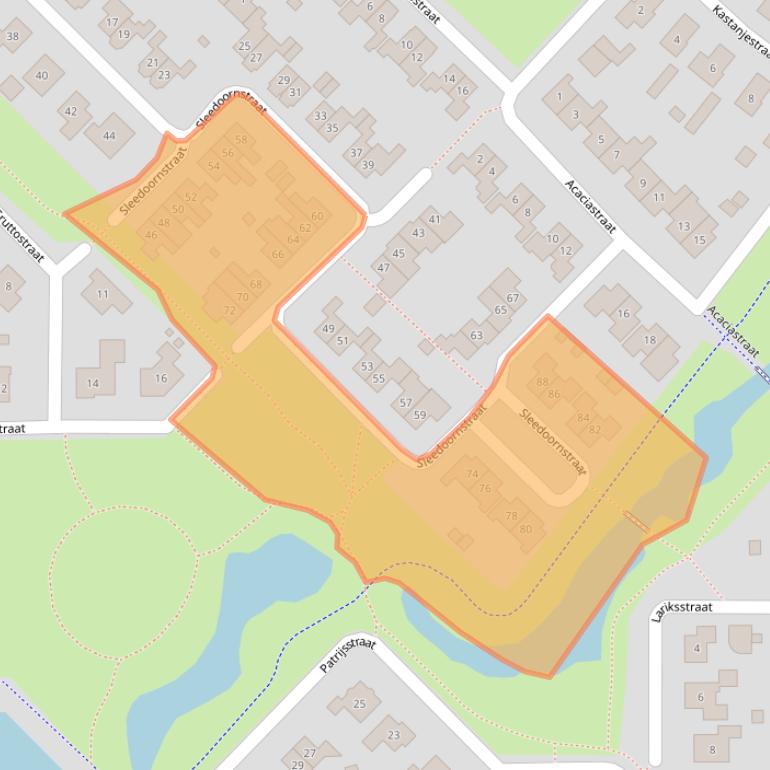 Kaart van postcodegebied 7132CJ.