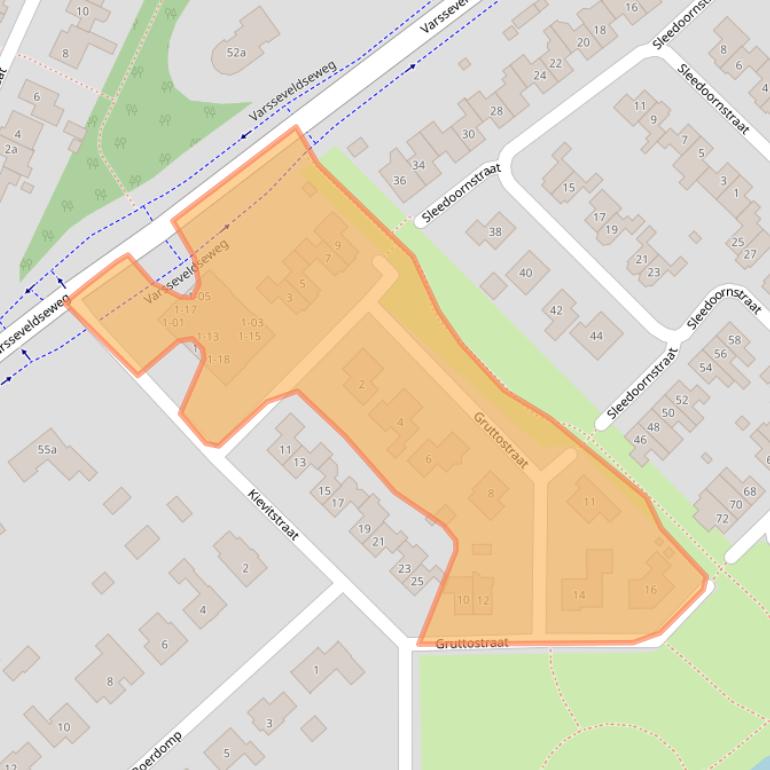 Kaart van postcodegebied 7132DC.