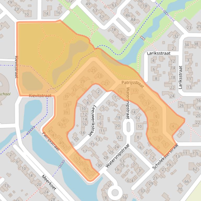 Kaart van postcodegebied 7132DD.