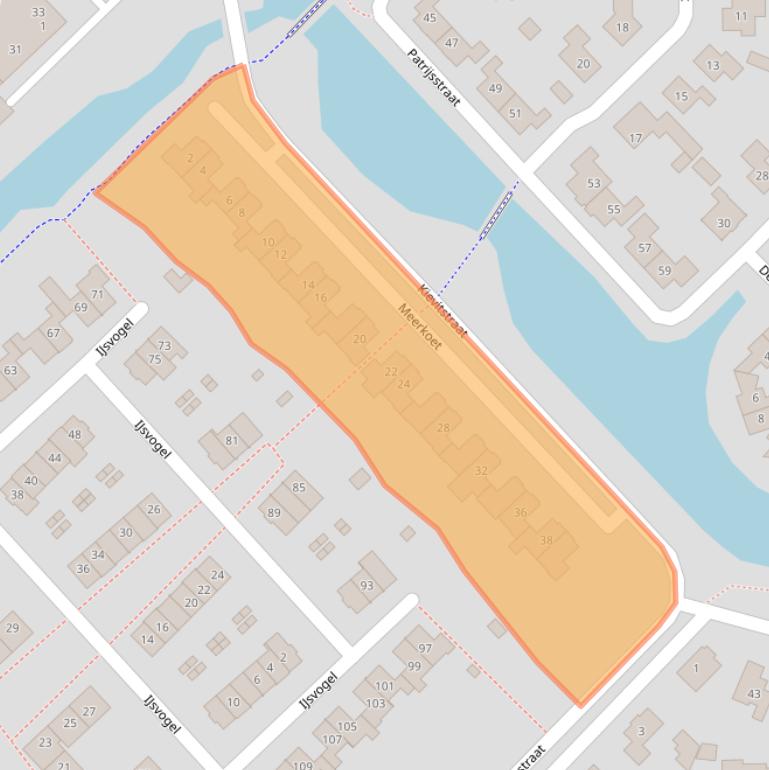 Kaart van postcodegebied 7132DN.