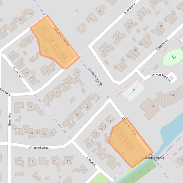 Kaart van postcodegebied 7132EC.