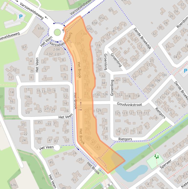 Kaart van postcodegebied 7132EH.