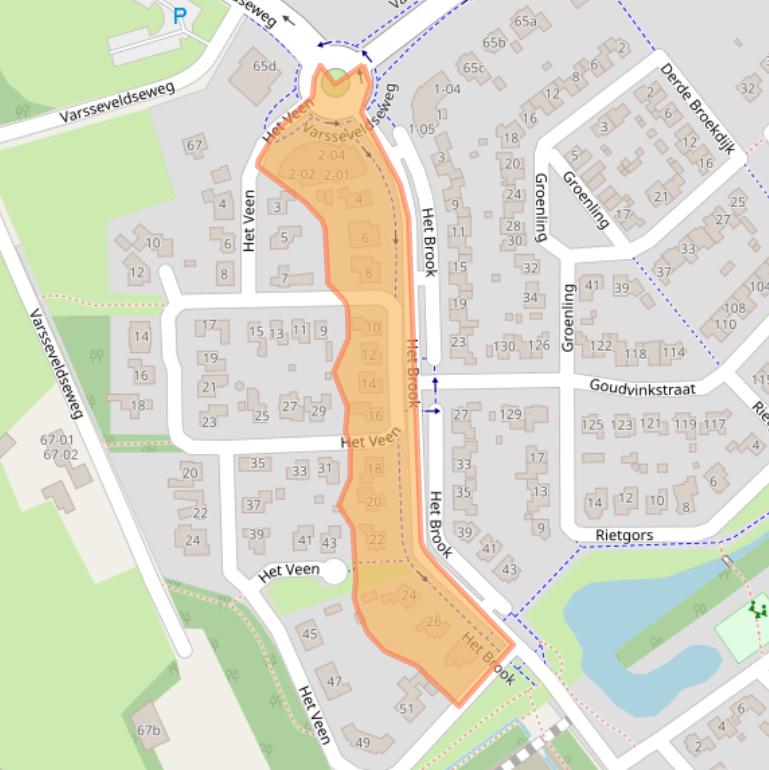 Kaart van postcodegebied 7132EJ.