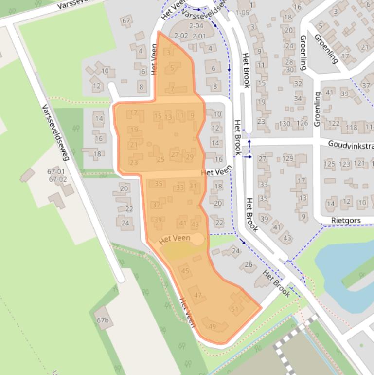 Kaart van postcodegebied 7132EK.