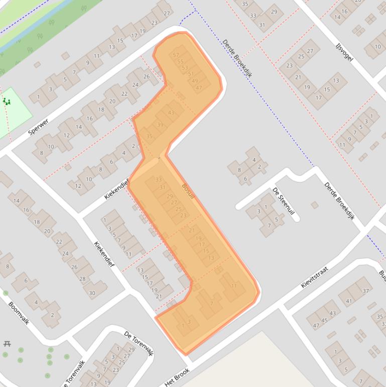 Kaart van postcodegebied 7132ER.