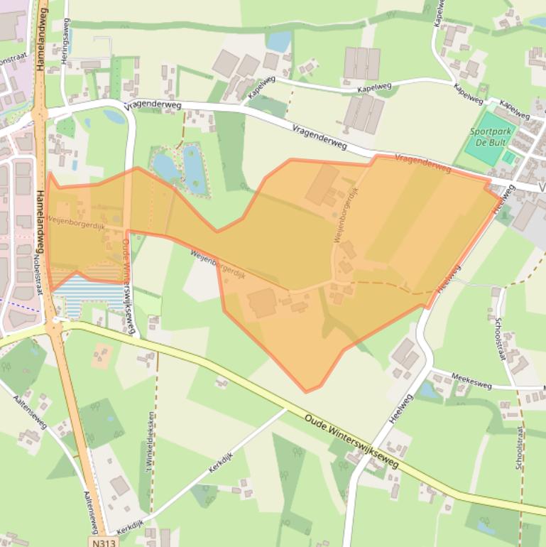 Kaart van postcodegebied 7134NK.