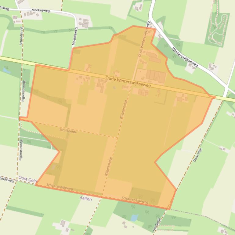 Kaart van postcodegebied 7134PG.