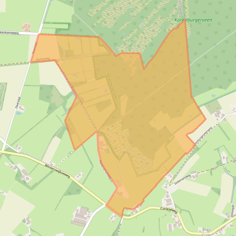 Kaart van postcodegebied 7134PJ.