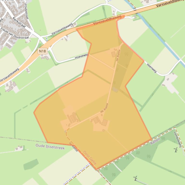 Kaart van postcodegebied 7135JB.