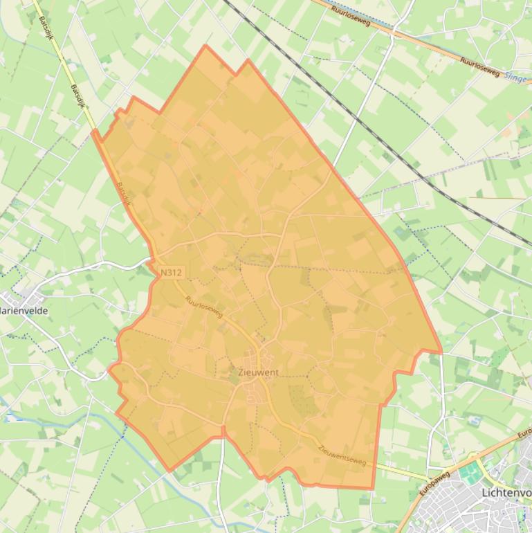 Kaart van postcodegebied 7136.