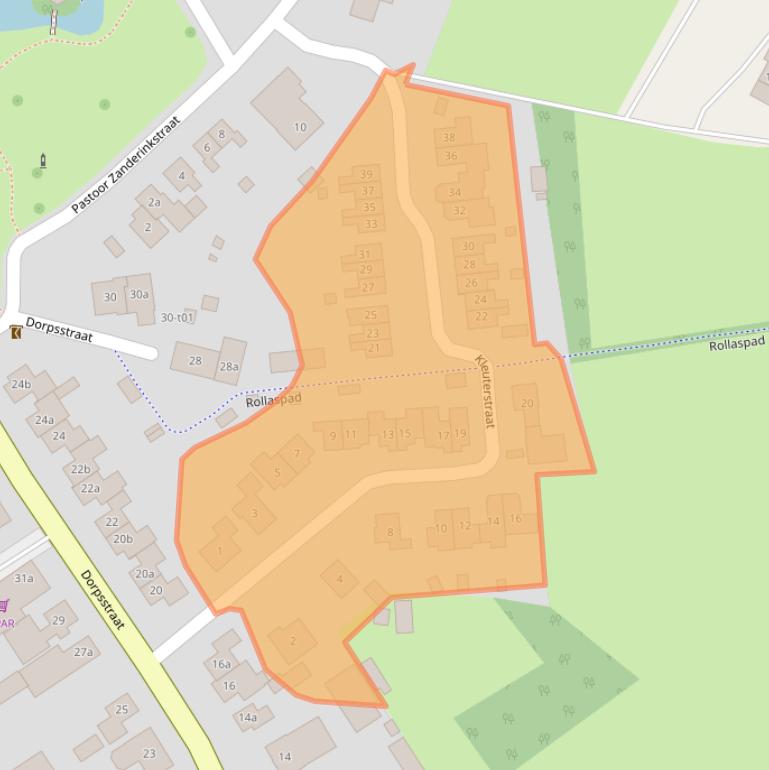 Kaart van postcodegebied 7136LP.