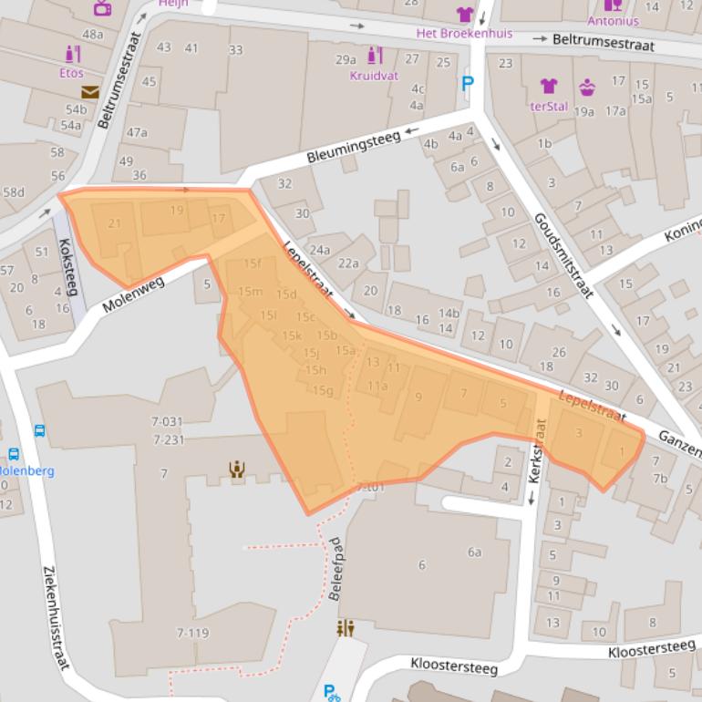 Kaart van postcodegebied 7141AS.