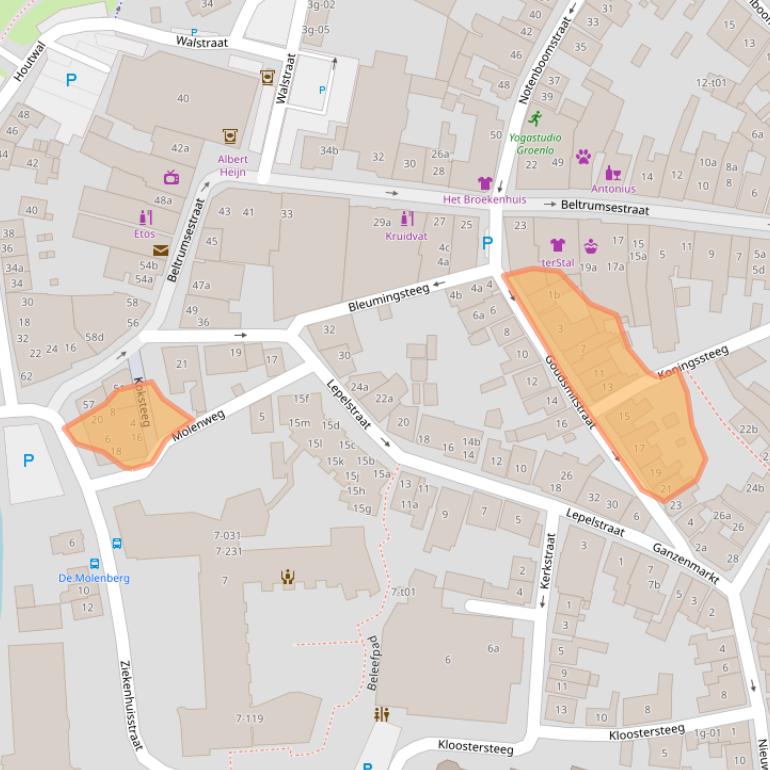 Kaart van postcodegebied 7141AW.