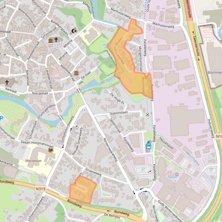 Kaart van postcodegebied 7141DA.