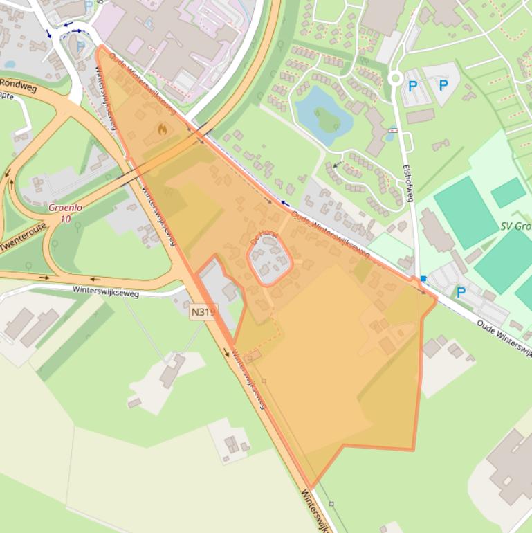 Kaart van postcodegebied 7141DG.