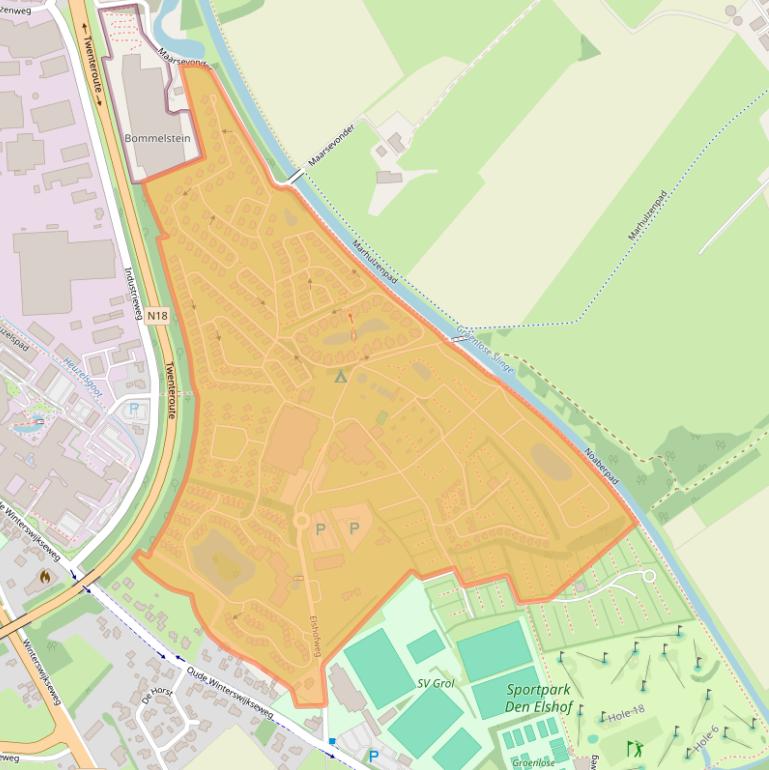Kaart van postcodegebied 7141DH.