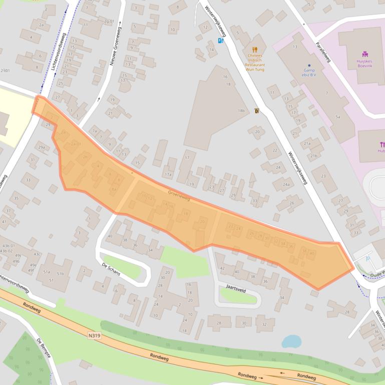 Kaart van postcodegebied 7141DS.