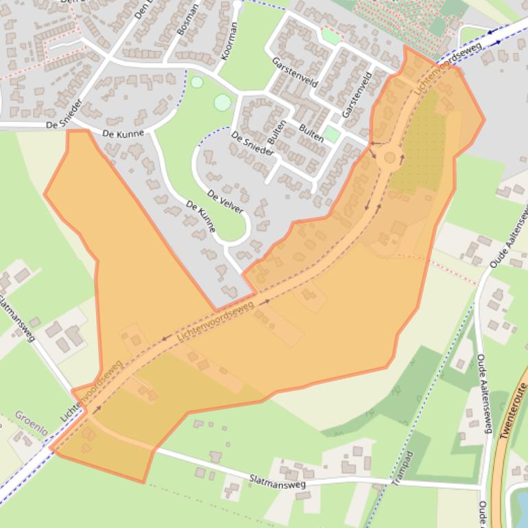 Kaart van postcodegebied 7141LC.