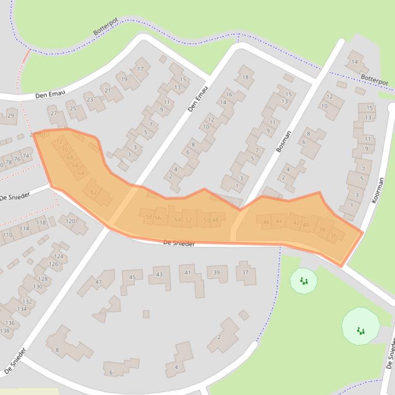 Kaart van postcodegebied 7141NJ.