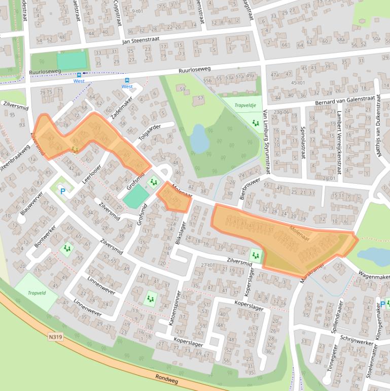 Kaart van postcodegebied 7141PA.