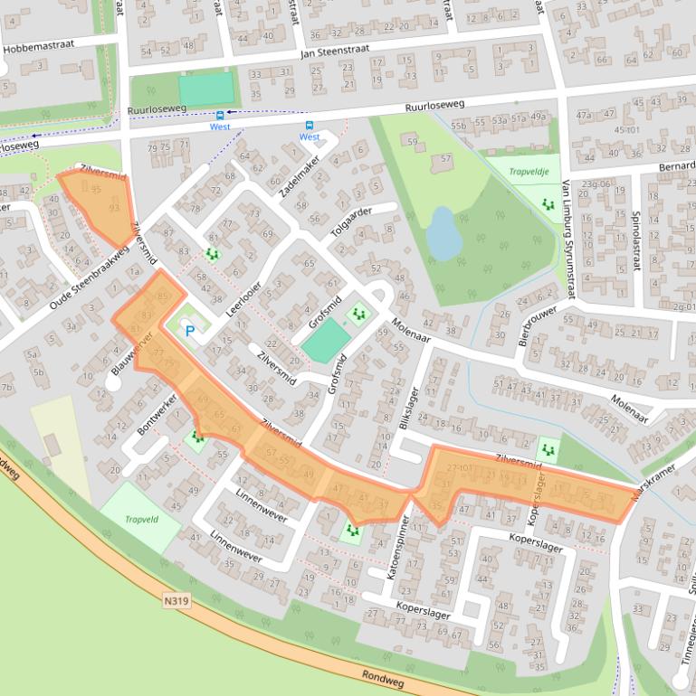 Kaart van postcodegebied 7141PH.