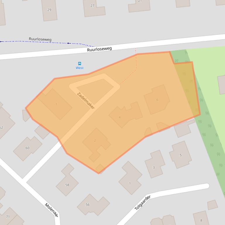 Kaart van postcodegebied 7141RD.