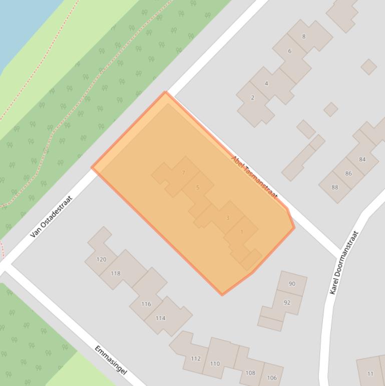 Kaart van postcodegebied 7141VB.