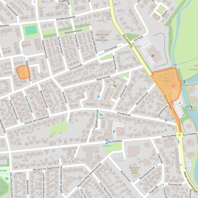 Kaart van postcodegebied 7141VW.