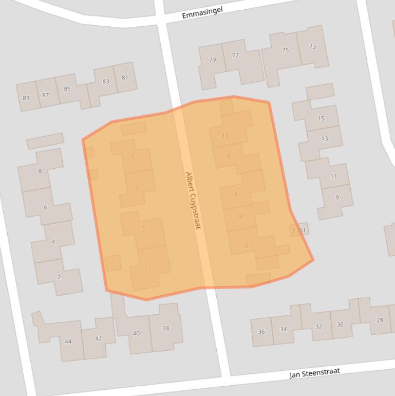 Kaart van postcodegebied 7141XA.