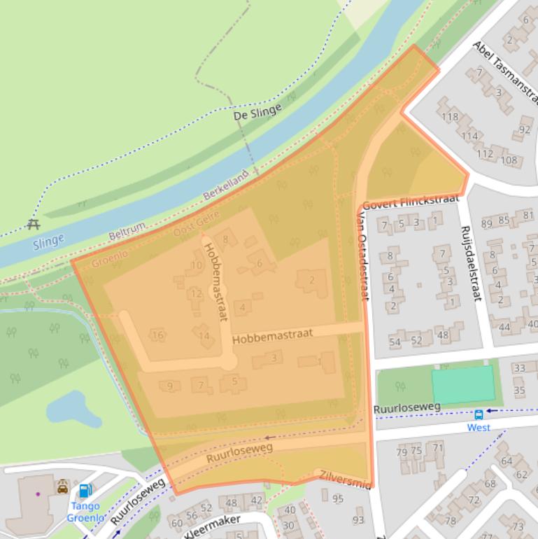 Kaart van postcodegebied 7141XD.