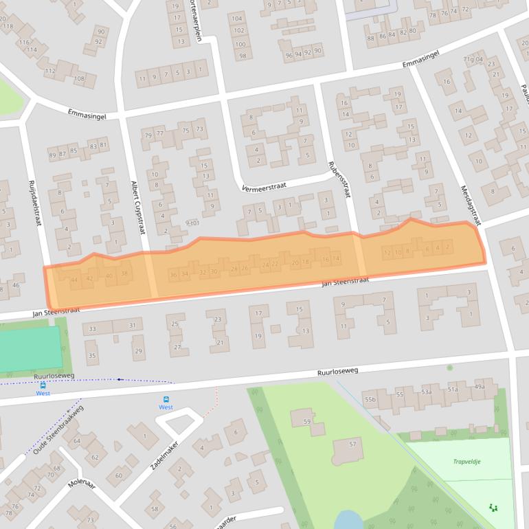 Kaart van postcodegebied 7141XG.