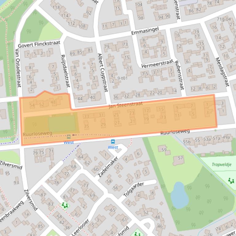 Kaart van postcodegebied 7141XH.