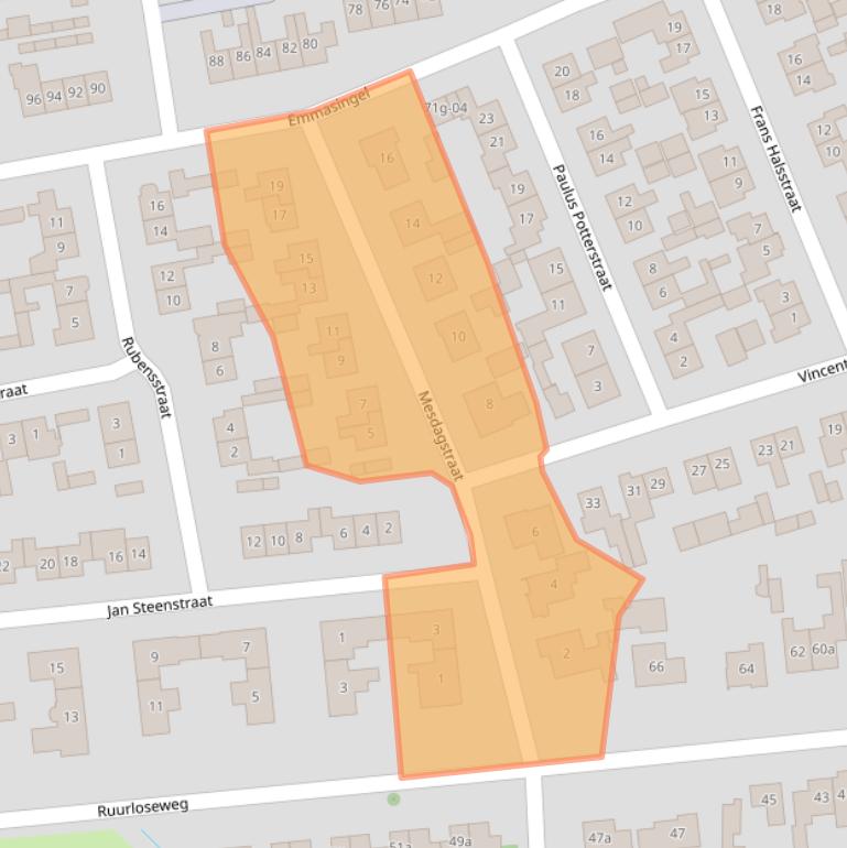 Kaart van postcodegebied 7141XJ.